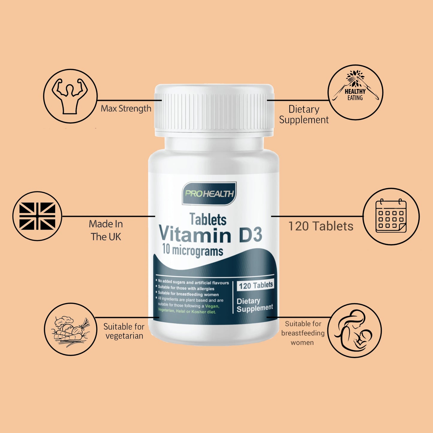 D3 Vitamin 400 IU, 120 Tablets
