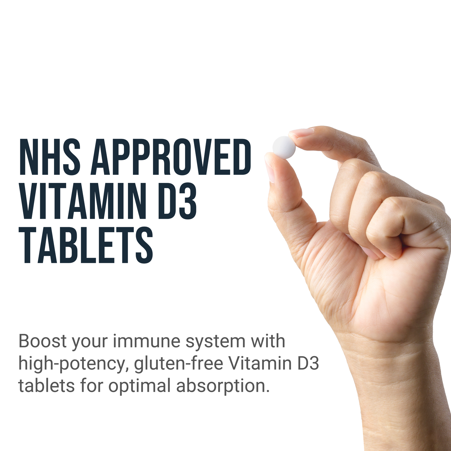 Certified Vegan 400IU, Vitamin D3, 120 Days Tablets for Pregnancy, Nursing, and Seniors - NHS Approved