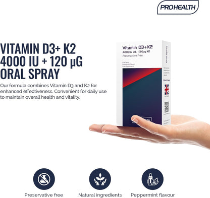 Vitamin D3 + K2 Spray 4,000 IU + 120ug 2 Month Supply