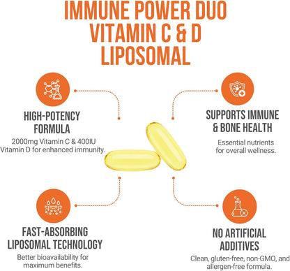 Liposomal Vitamin C + D - 2000mg + 400 IU