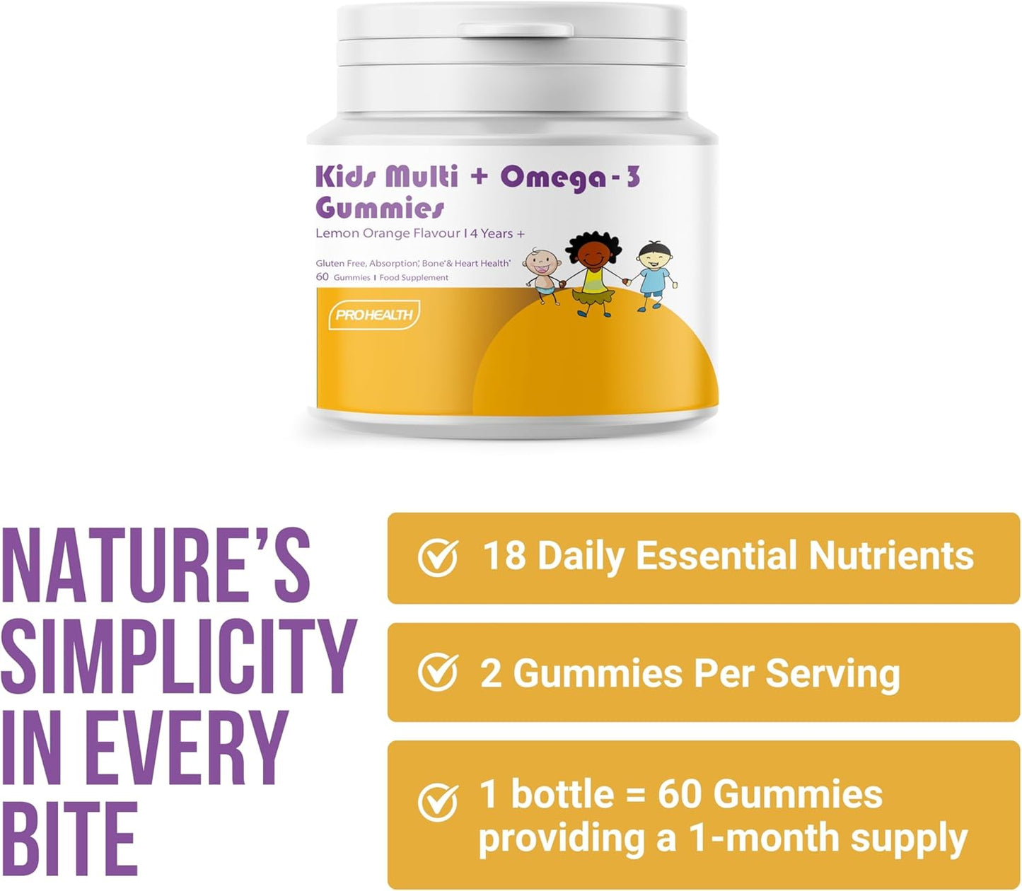 Kids Multivitamin & Mineral + Omega-3 Gummies Age 4+ 60 Gummies (30-Day Supply)