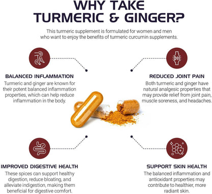 Turmeric, Black Pepper & Ginger, 120 Capsules