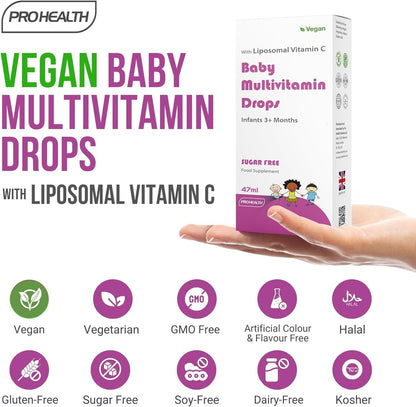 Multivitamin Drops for Infants & Kids (Age 3 Months+) | Mango Flavour | Sugar-Free, Non-GMO, Gluten-Free, Made in UK (55 Days Supply)