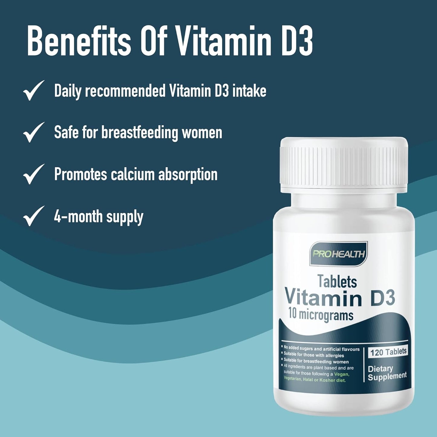 Vitamin D3 400 IU, 120 Tablets