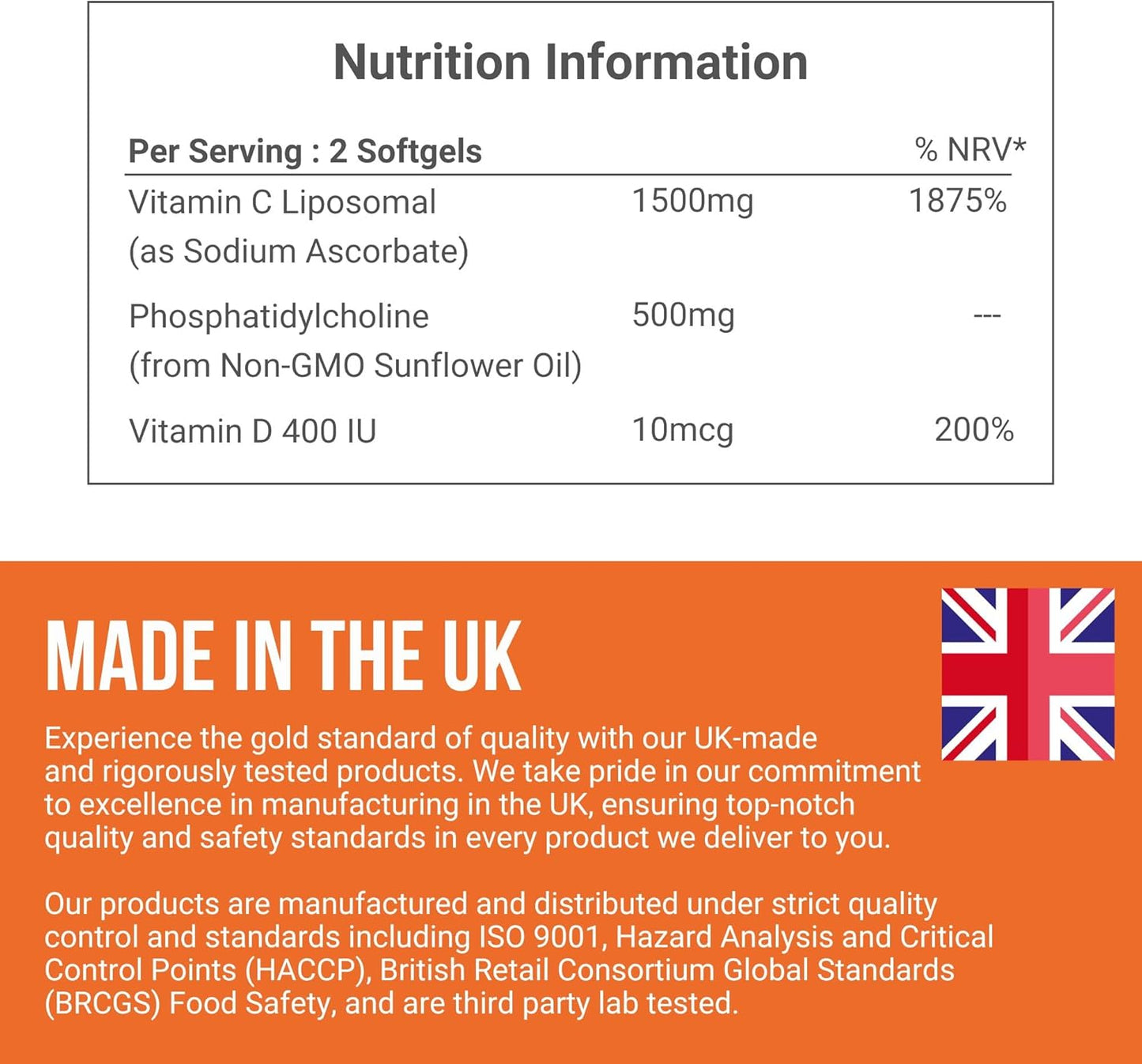 Liposomal Vitamin C + D - 2000mg + 400 IU