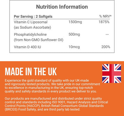 Liposomal Vitamin C + D - 2000mg + 400 IU