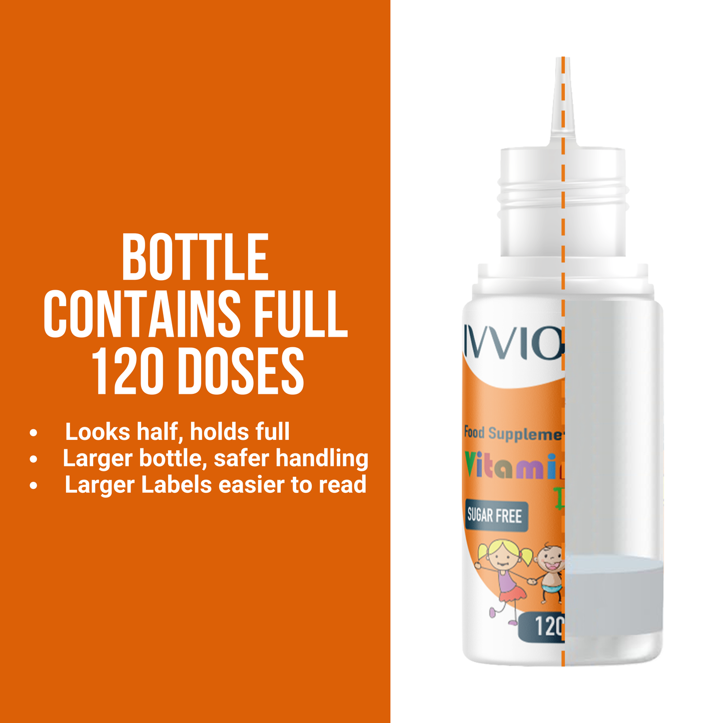 Preservative-Free Vegan Vitamin D3 Drops for Infants & Children - Sugar-Free, All-Natural, NHS Approved (4-Month Supply, 2-Pack)