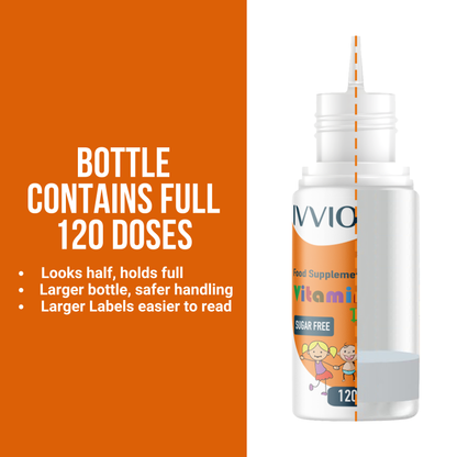 Preservative-Free Vegan Vitamin D3 Drops for Infants & Children - Sugar-Free, All-Natural, NHS Approved (4-Month Supply, 2-Pack)