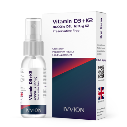 Vitamin D3 4000 IU + K2 120 µg, Spray, 2-Month Supply