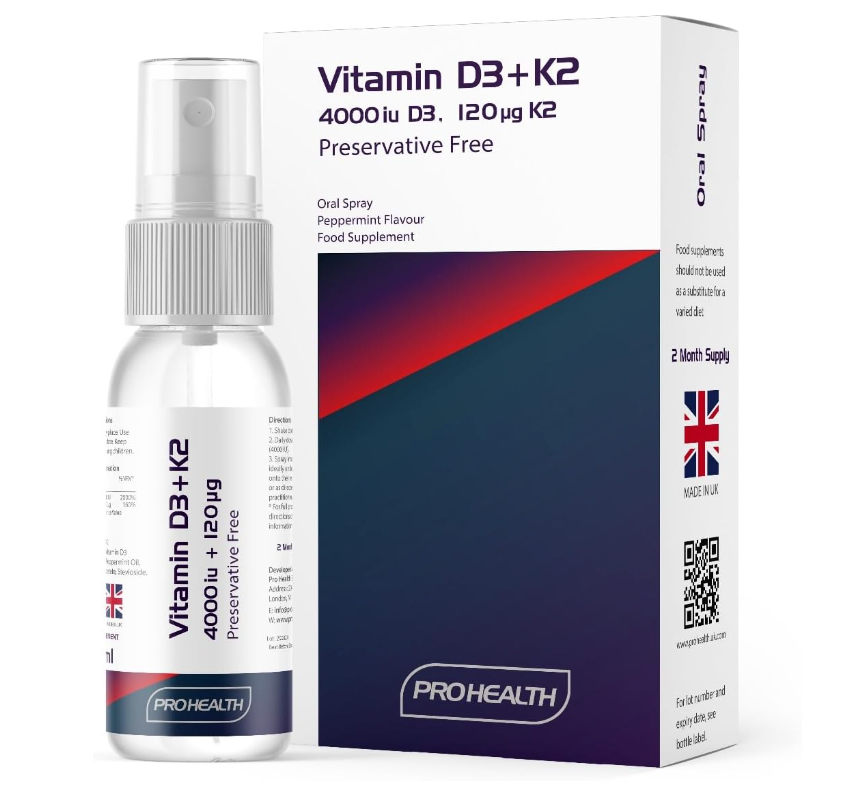 Vitamin D3 + K2 Spray 4,000 IU + 120ug 2 Month Supply