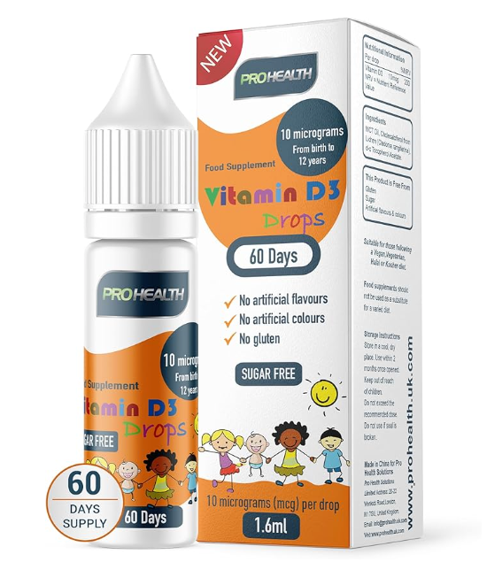 Vitamin D3 400 IU Drops for Babies from Birth Vegan 2 month supply