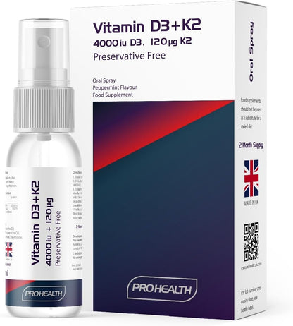 Vitamin D3 + K2 Spray 4,000 IU + 120ug 2 Month Supply