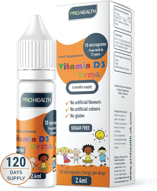 Vitamin D3 400 IU Drops for Babies from Birth Vegan 4 month supply